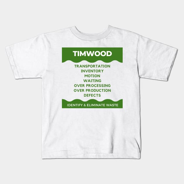 TIMWOOD - Identify & Eliminate Waste Kids T-Shirt by Viz4Business